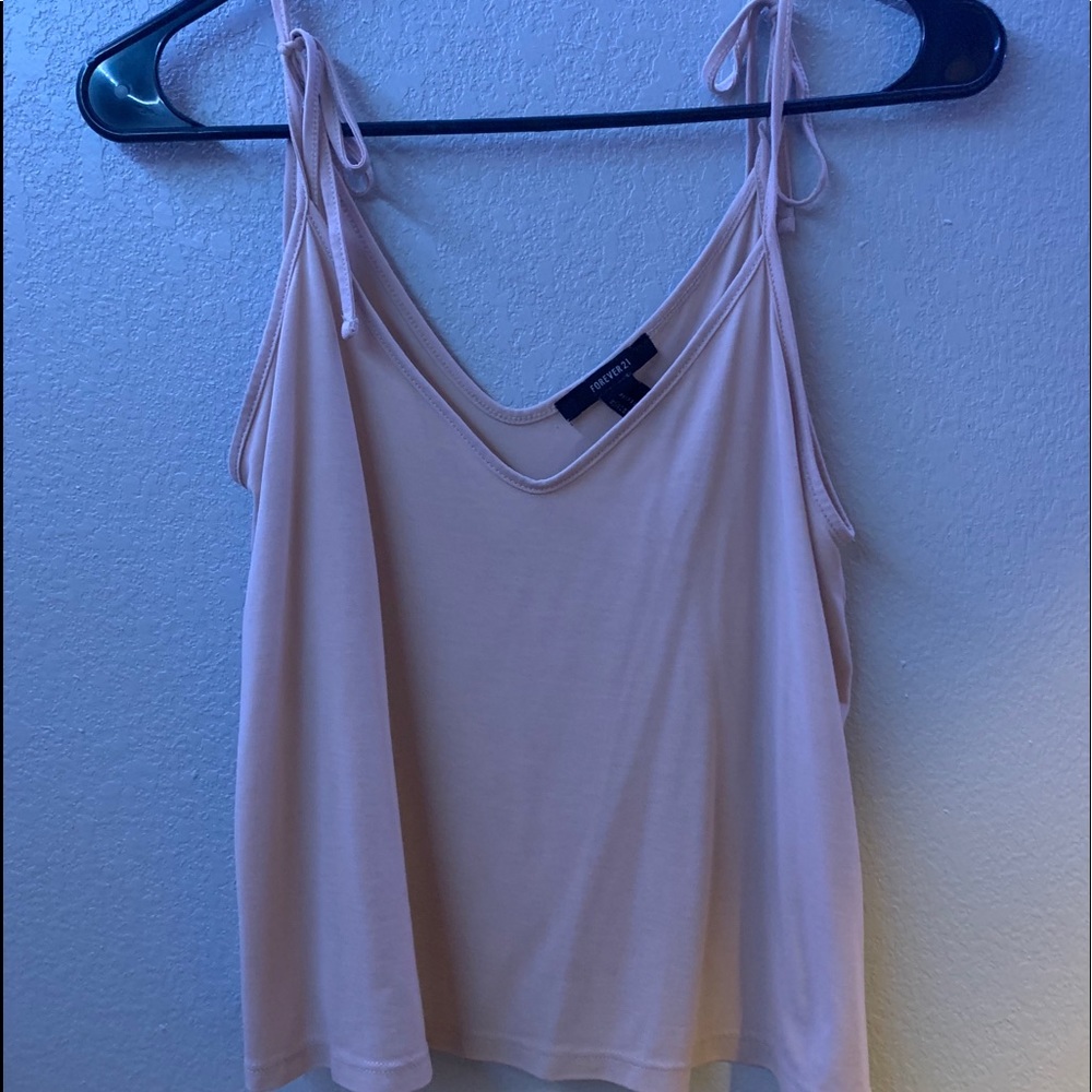 Tan colored tie tank top